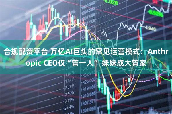 合规配资平台 万亿AI巨头的罕见运营模式：Anthropic CEO仅“管一人” 妹妹成大管家